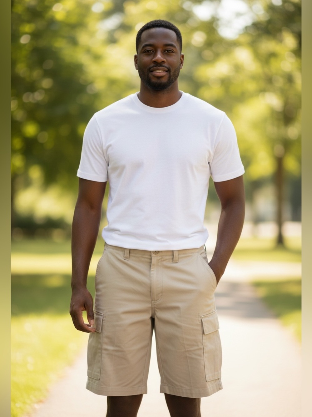 Lands' End Men's Tan Cargo Shorts